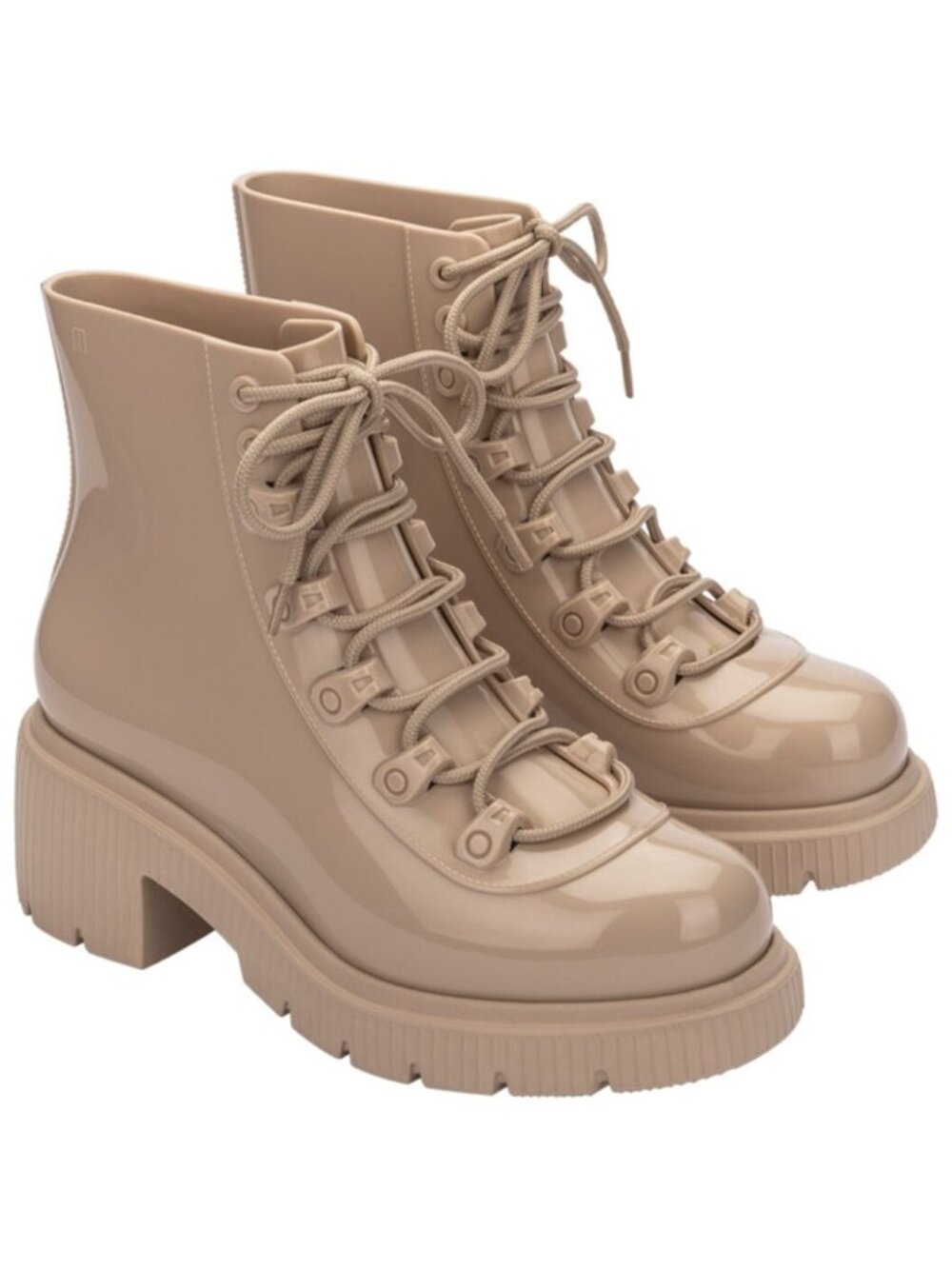 Melissa Cosmo Boot Womens Size 9 Beige Lace Up Lug Sole Ankle Boots NEW IN BOX
